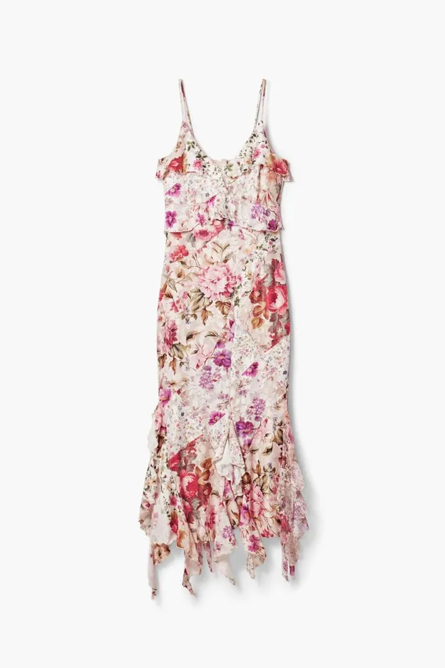 Dresses And Jumpsuits Women Desigual Long Floral Dress Materialfinishes