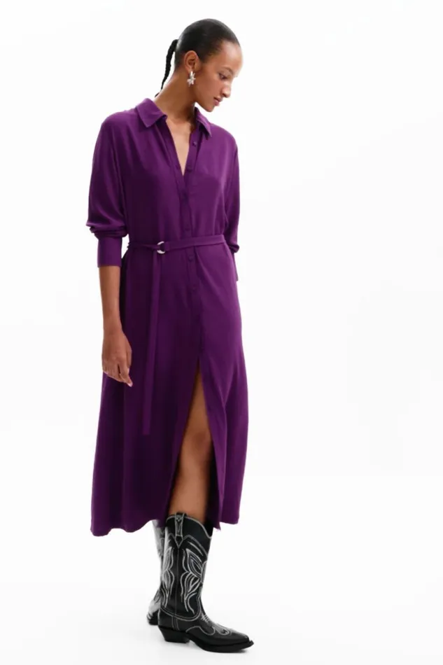 Dresses And Jumpsuits Women Desigual Long Shirt Dress Red
