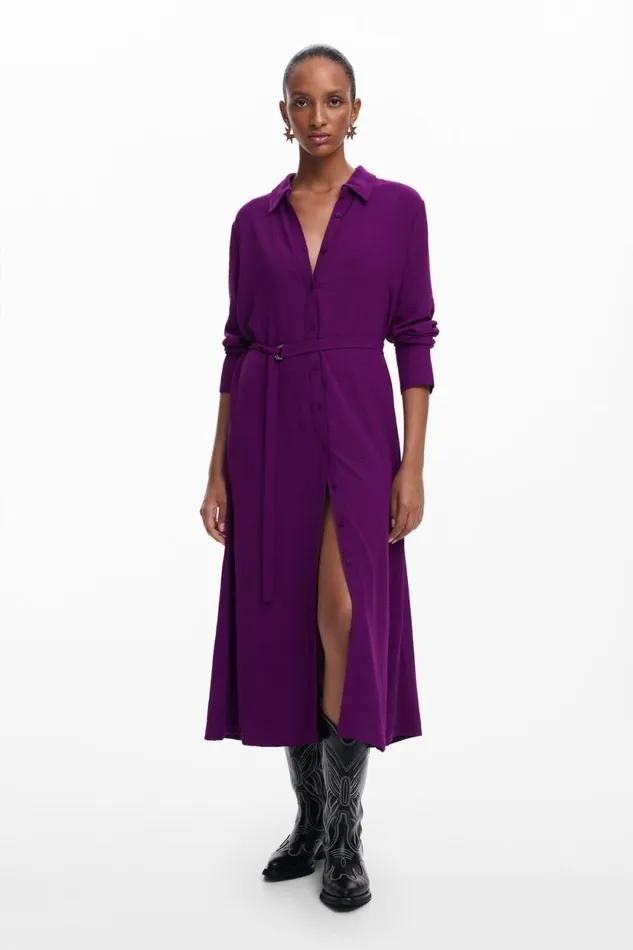 Dresses And Jumpsuits Women Desigual Long Shirt Dress Red