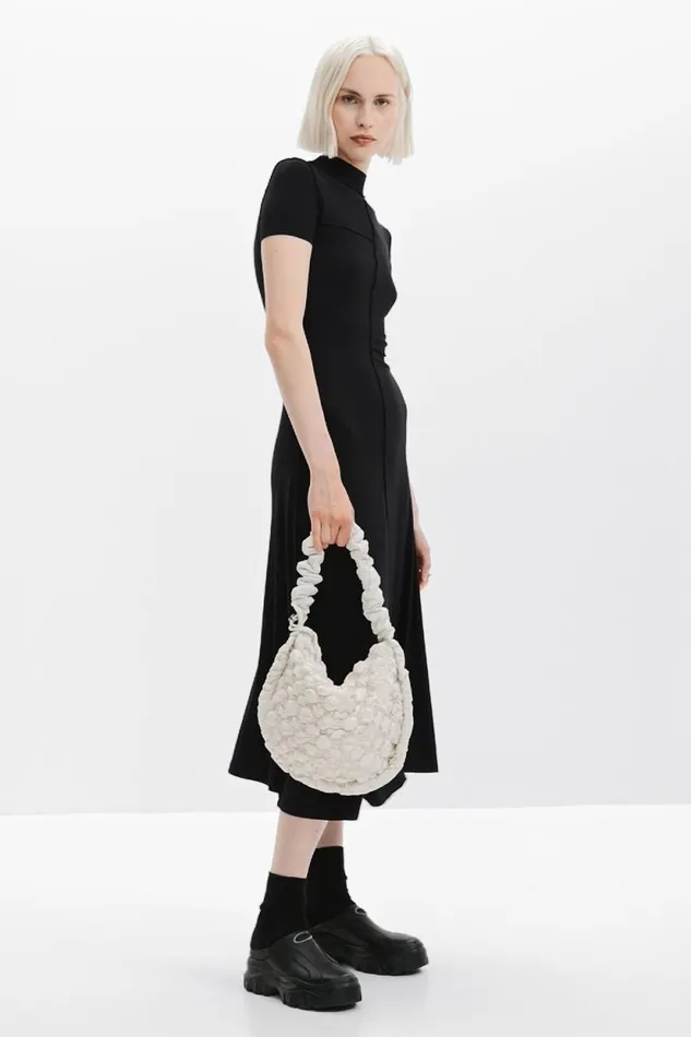Dresses And Jumpsuits Women Desigual Midi Dress With High Neck Black