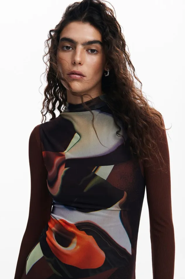 Dresses And Jumpsuits Women Desigual Multiposition Midi Dress Materialfinishes