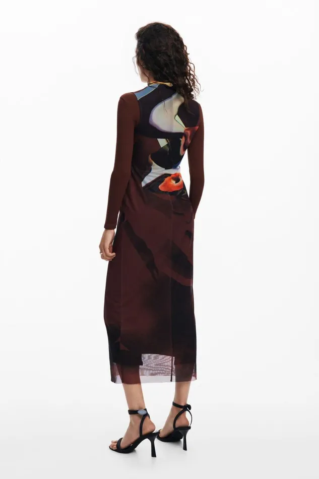 Dresses And Jumpsuits Women Desigual Multiposition Midi Dress Materialfinishes