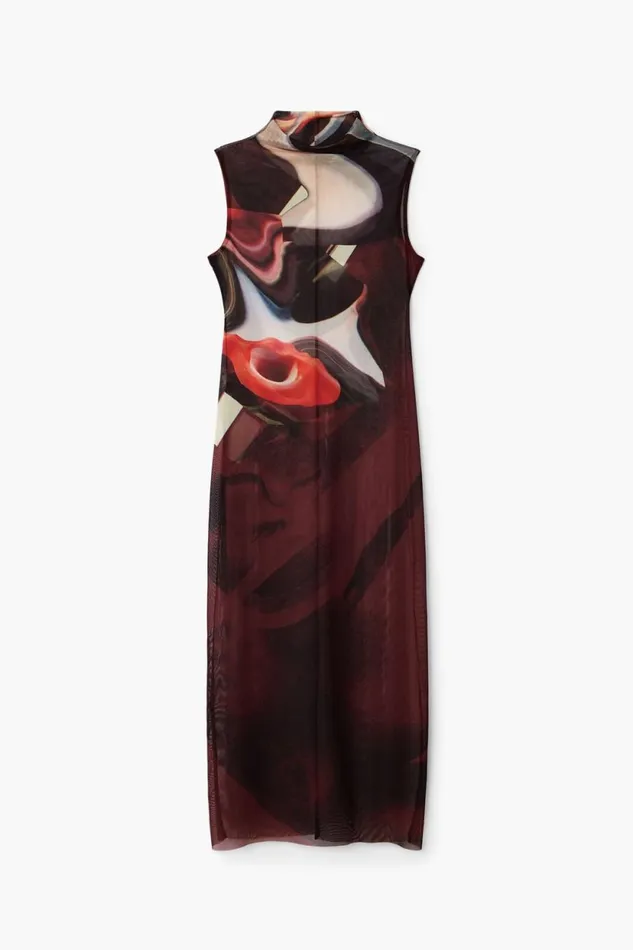 Dresses And Jumpsuits Women Desigual Multiposition Midi Dress Materialfinishes