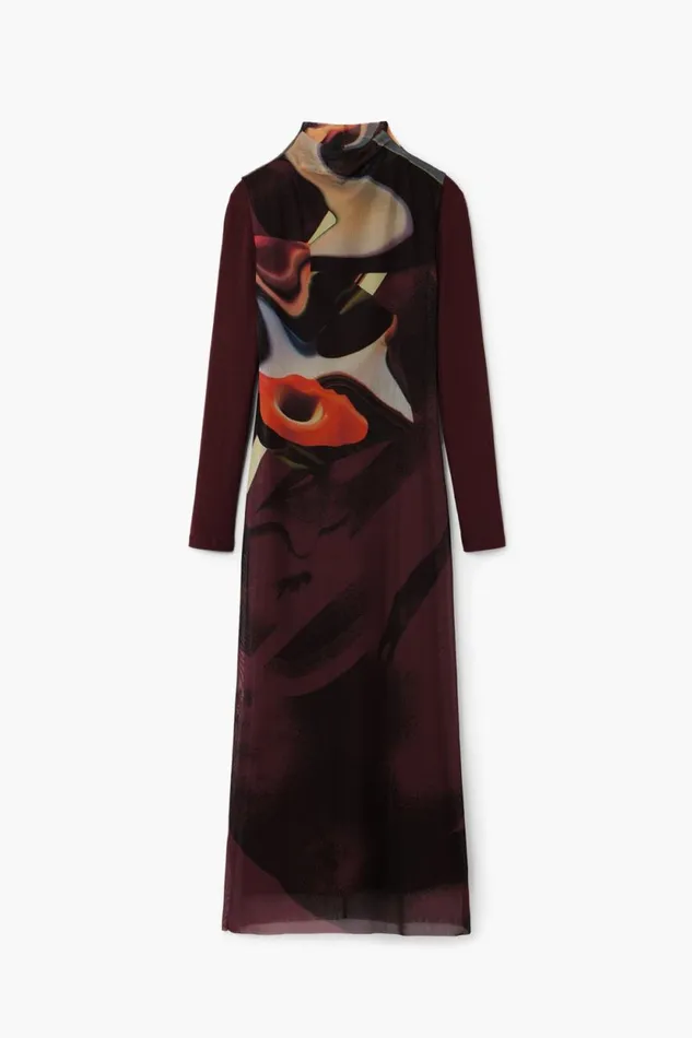 Dresses And Jumpsuits Women Desigual Multiposition Midi Dress Materialfinishes