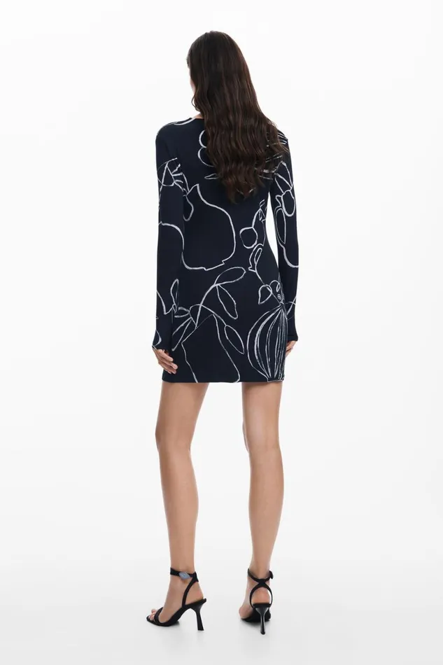 Dresses And Jumpsuits Women Desigual Printed Short Dress Black
