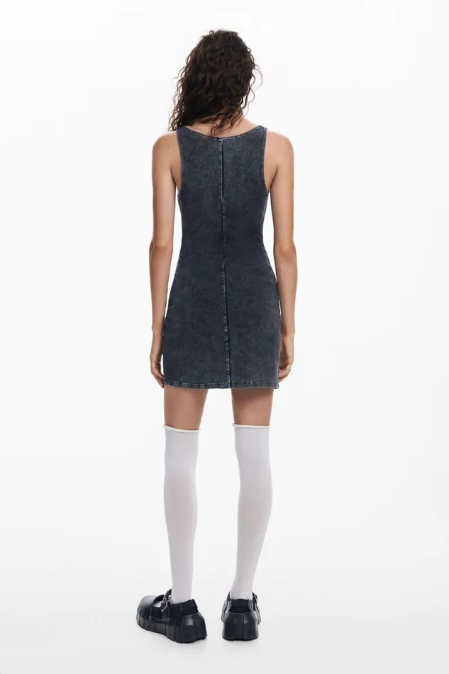 Dresses And Jumpsuits Women Desigual Washedeffect Denim Dress Black