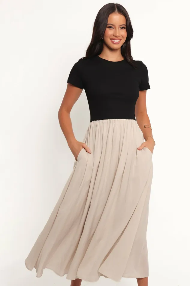 Dresses Petal and Pup Women Isolde Midi Dress BlackBeige
