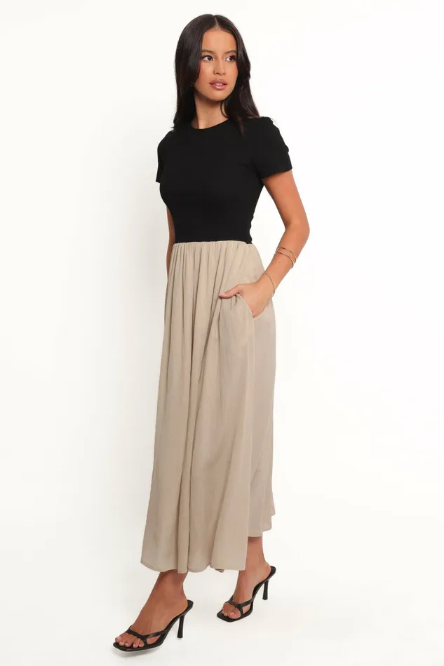 Dresses Petal and Pup Women Isolde Midi Dress BlackBeige