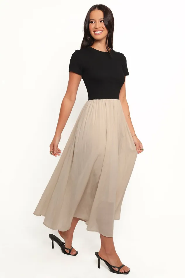 Dresses Petal and Pup Women Isolde Midi Dress BlackBeige