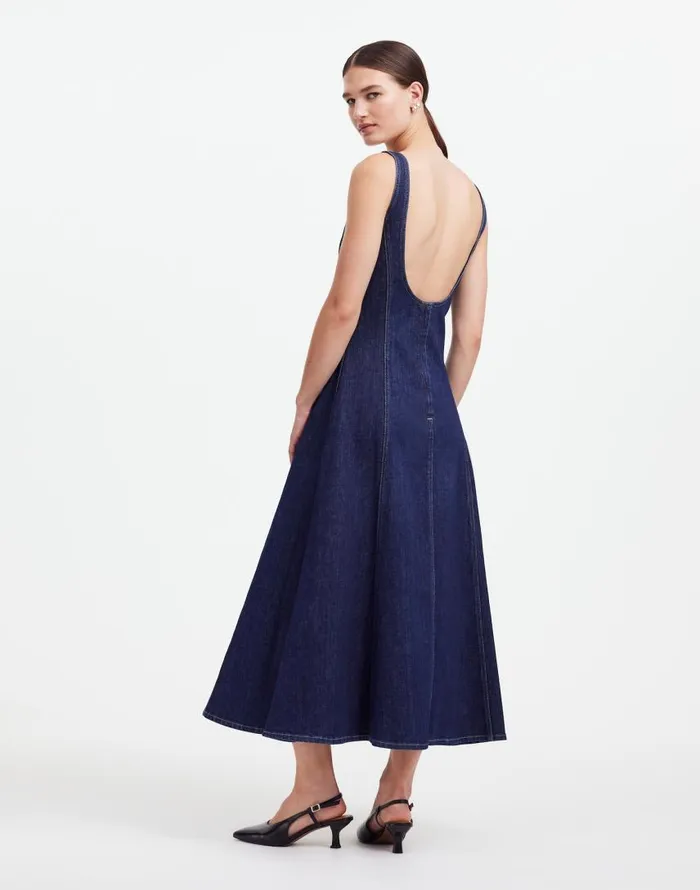 Dresses Women Madewell Alexa Chung For Madewell Denim Tank Midi Dress In Pellson Wash Pellson Wash