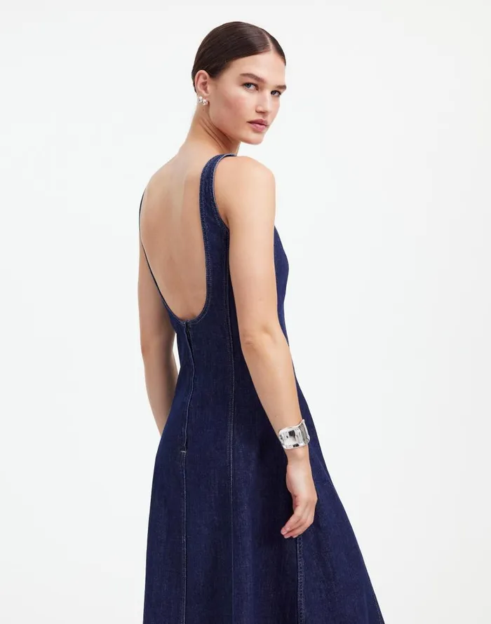 Dresses Women Madewell Alexa Chung For Madewell Denim Tank Midi Dress In Pellson Wash Pellson Wash