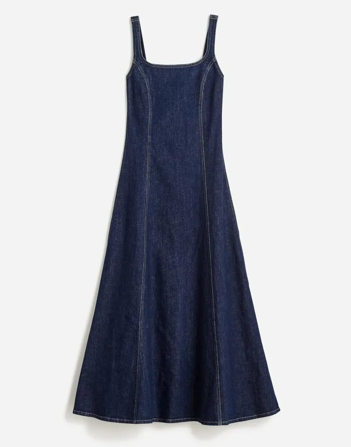 Dresses Women Madewell Alexa Chung For Madewell Denim Tank Midi Dress In Pellson Wash Pellson Wash