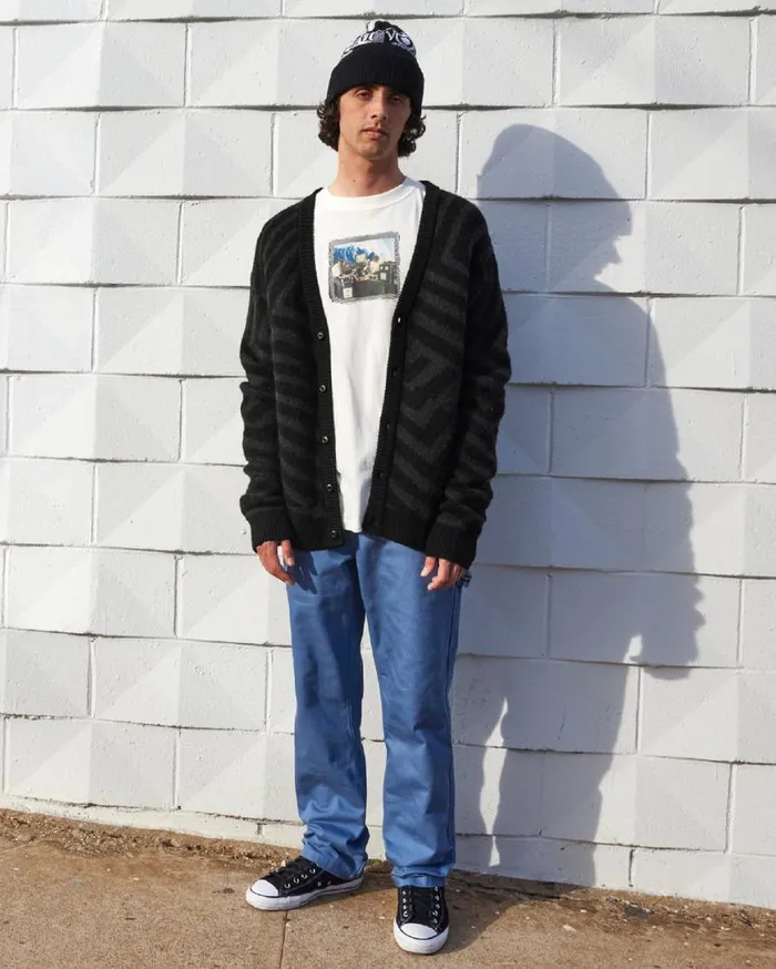 Driftop Cardigan Sweater 8211 Black Mens Volcom Hoodies and Sweatshirts