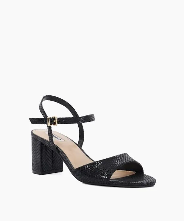 Dune London Black Sandals Women Block Heel Ankle Strap Sandals Black