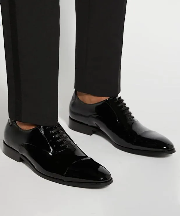 Dune London Black Shoes Men LaceUp Oxford Shoes Black Patent