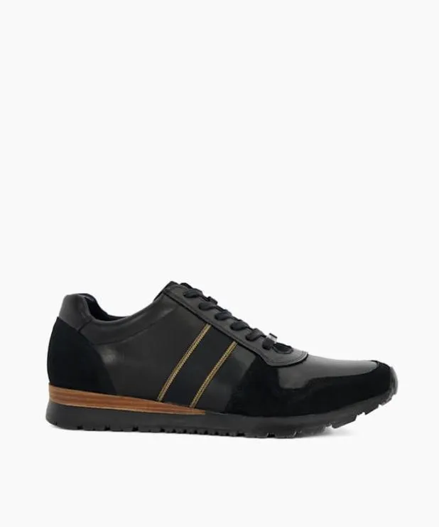Dune London Black Shoes Men Lace Up Runner Black