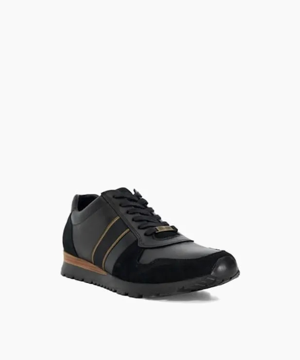 Dune London Black Shoes Men Lace Up Runner Black