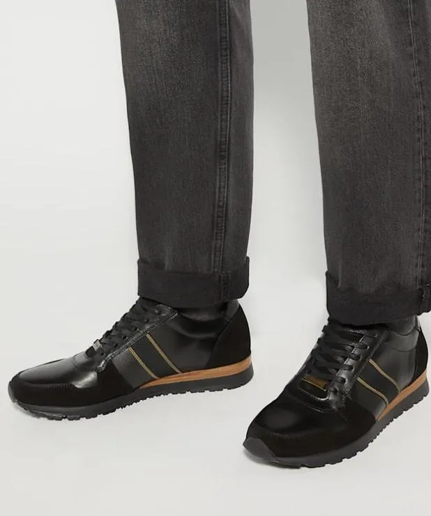 Dune London Black Shoes Men Lace Up Runner Black