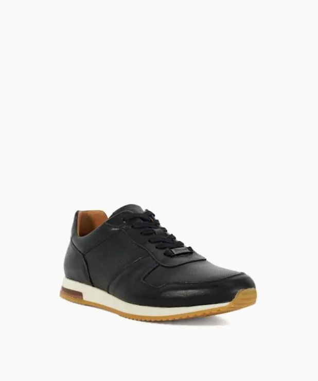 Dune London Black Shoes Men LaceUp Runner Trainers Black