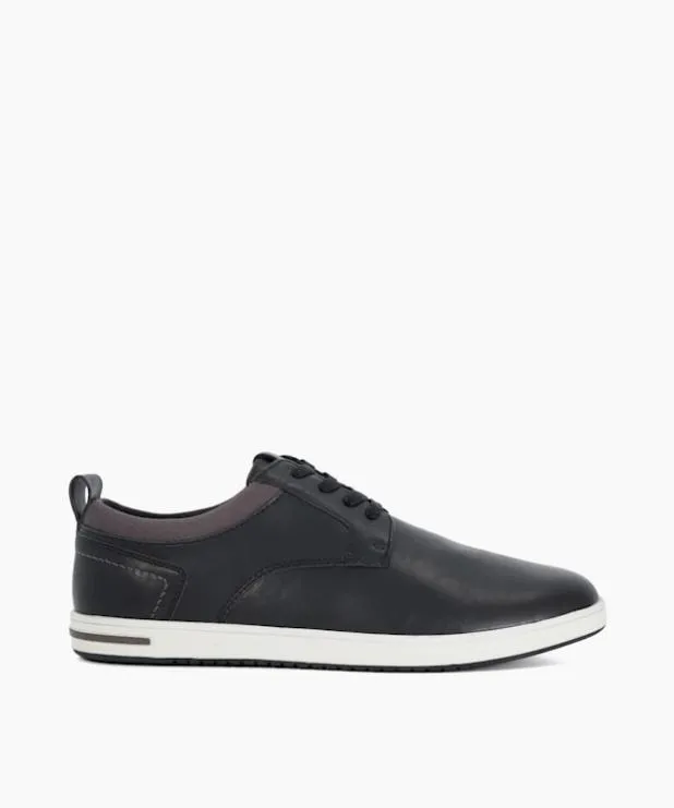 Dune London Black Shoes Men Wide Fit Laceup Trainer Black