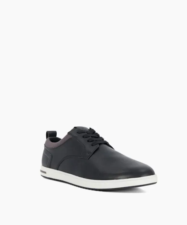 Dune London Black Shoes Men Wide Fit Laceup Trainer Black
