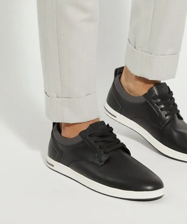 Dune London Black Shoes Men Wide Fit Laceup Trainer Black