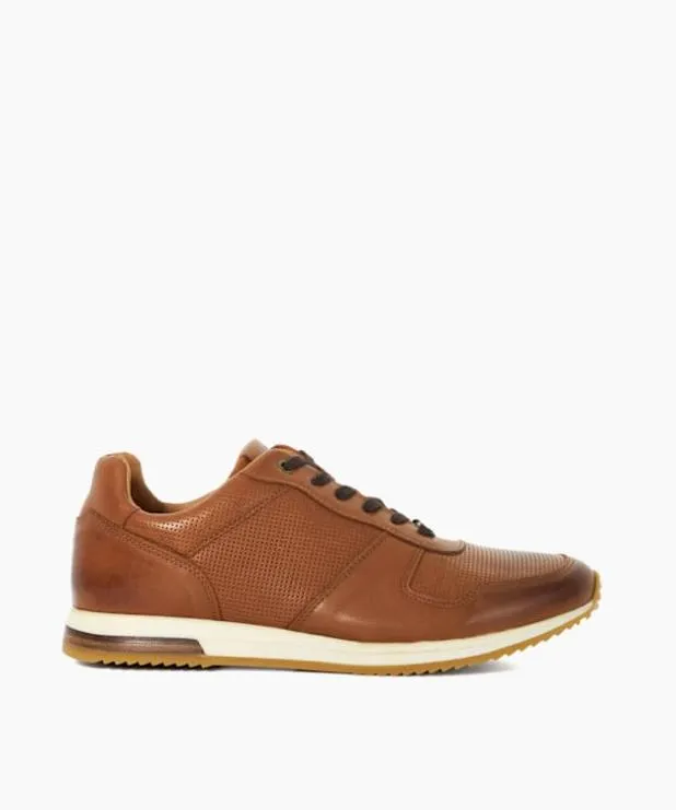 Dune London Brown Shoes Men Wide Fit LaceUp Runner Trainers Brown