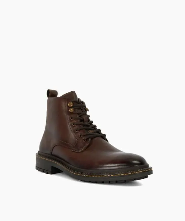 Dune London Casual Boots Men Chunky Lace Up Casual Boots Brown