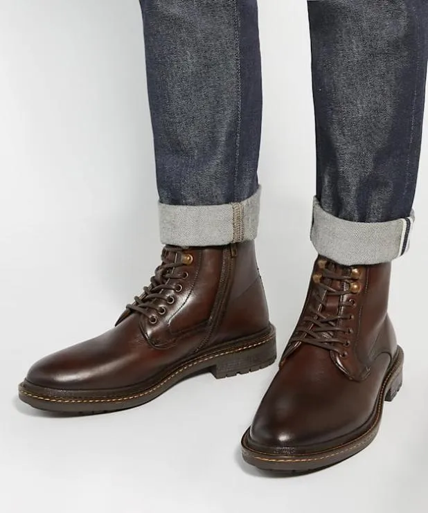 Dune London Casual Boots Men Chunky Lace Up Casual Boots Brown