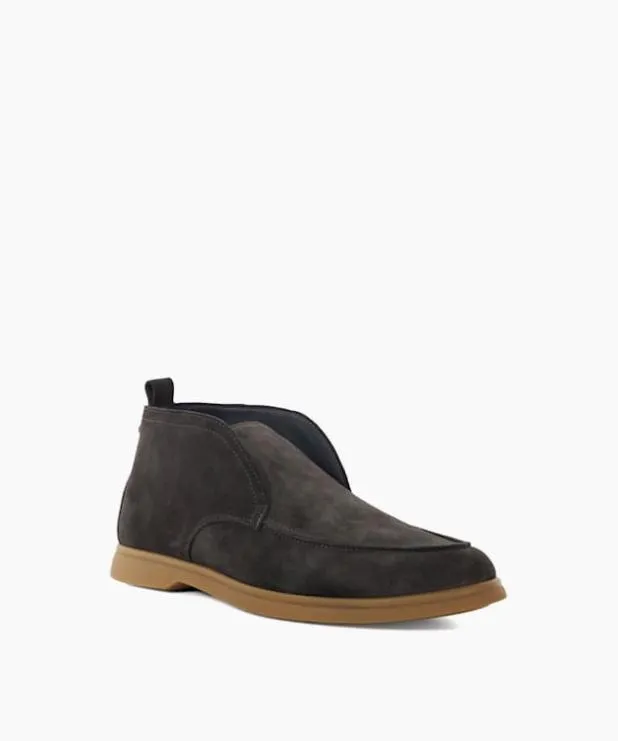Dune London Casual Boots Men Suede Round Toe SlipOn Ankle Boots Grey