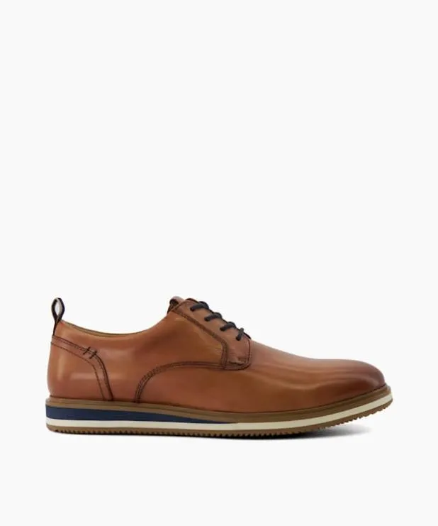 Dune London Casual Shoes Men Leather Hybrid Trainers Brown