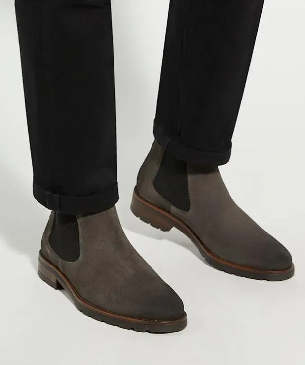 Dune London Chelsea Boots Men Brushed Suede Chelsea Boots Grey