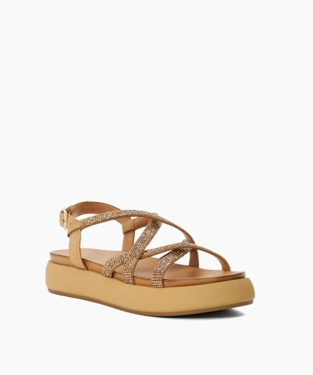 Dune London Chunky Sandals Women Chunky Embellished Sandals Brown