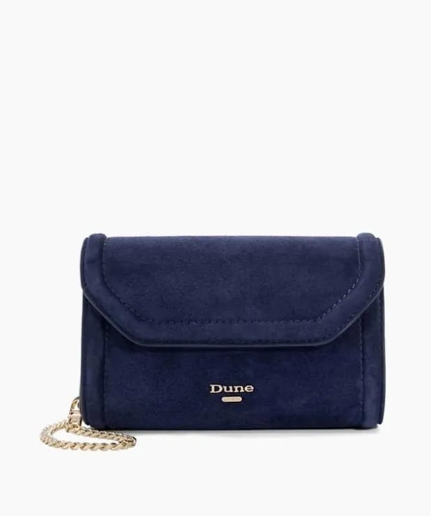Dune London Clutch Bags Women Diamante Trim Box Clutch Bag Blue
