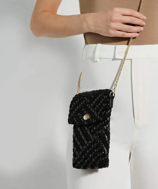 Dune London Deliberate Bags Women Woven Phone Cross Body Bag Black
