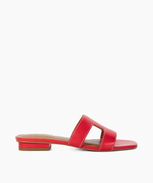 Dune London Flat Sandals Women Smart Slider Sandals Red