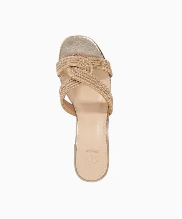 Dune London Heeled Sandals Women Block Heel Embellished Sandals Metallic