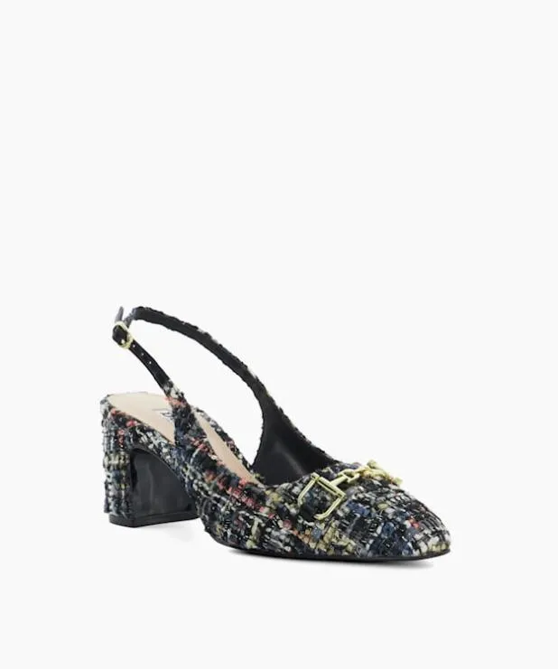 Dune London Heels Women Brand Snaffle BlockHeeled Slingback Courts Multi