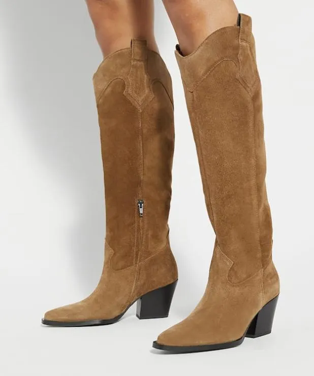 Dune London Knee High Boots Women KneeHigh Western Boots Neutral