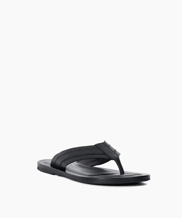 Dune London Leather Sandals Men Leather Toe Post Sandals Black