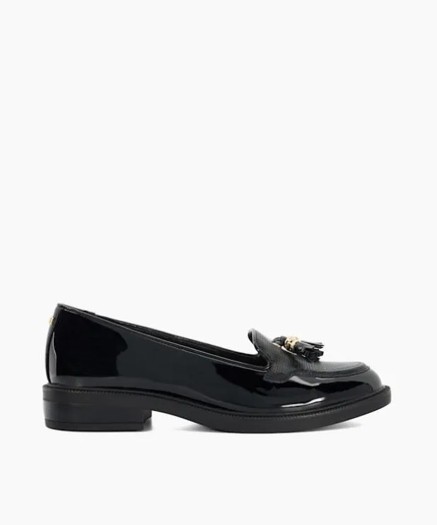 Dune London Loafers Women Patent Tassel Loafers Black