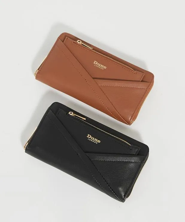 Dune London Purses Women Crossover Detail Zip Around Purse Brown