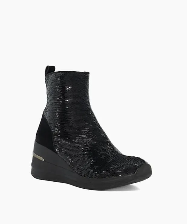 Dune London Trainers Women Wedge Heel Ankle Boots Black