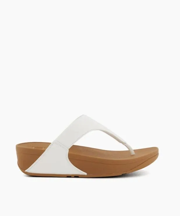 Dune London White Sandals Women ToePost Leather LowWedge Sandals White