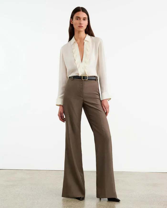 EFFY PANT Taupe Grey Women Nili Lotan Pants and Shorts
