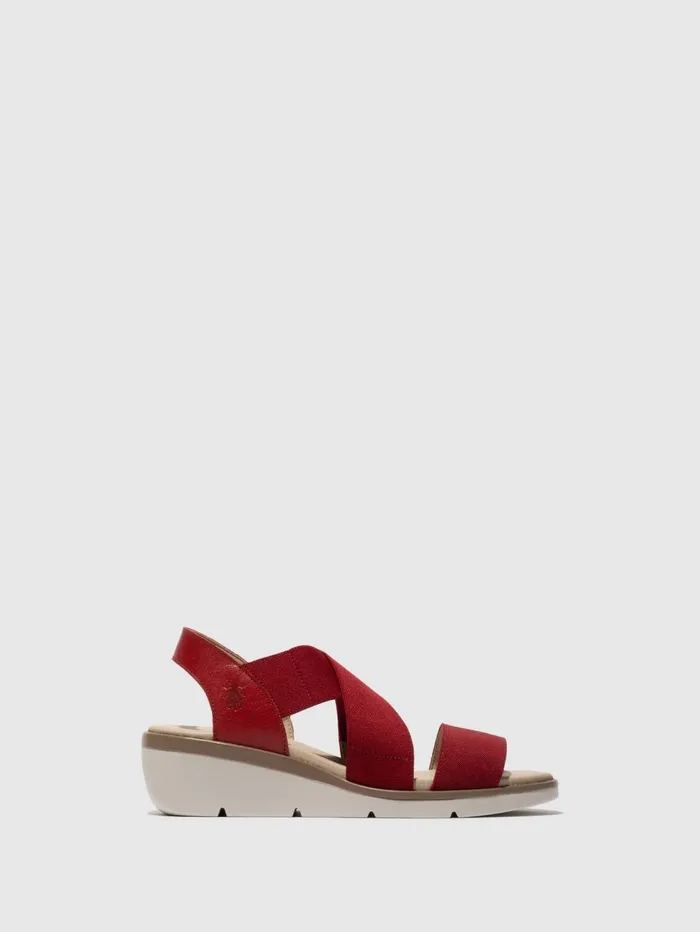 Elasticated Sandals NOLI056FLY LIPSTICK RED Women Fly London Sandals