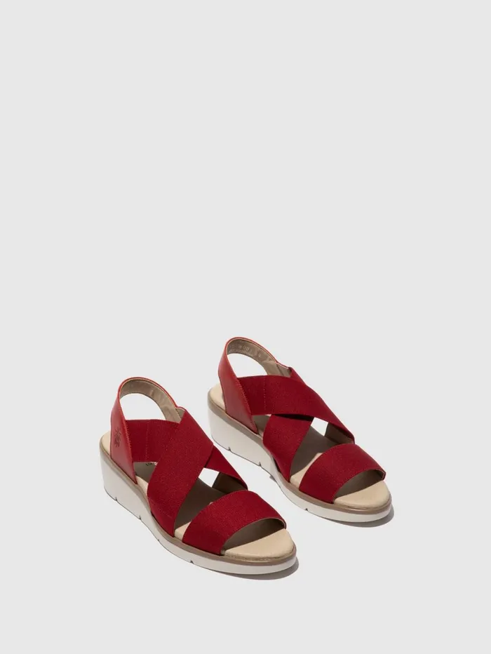Elasticated Sandals NOLI056FLY LIPSTICK RED Women Fly London Sandals