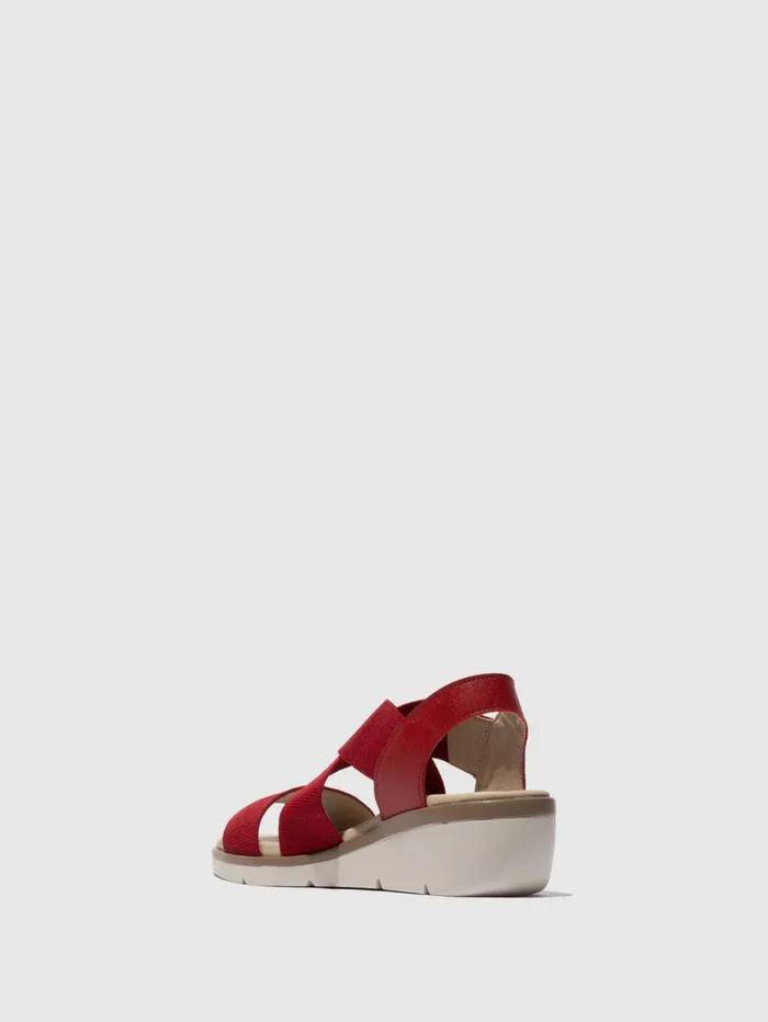 Elasticated Sandals NOLI056FLY LIPSTICK RED Women Fly London Sandals
