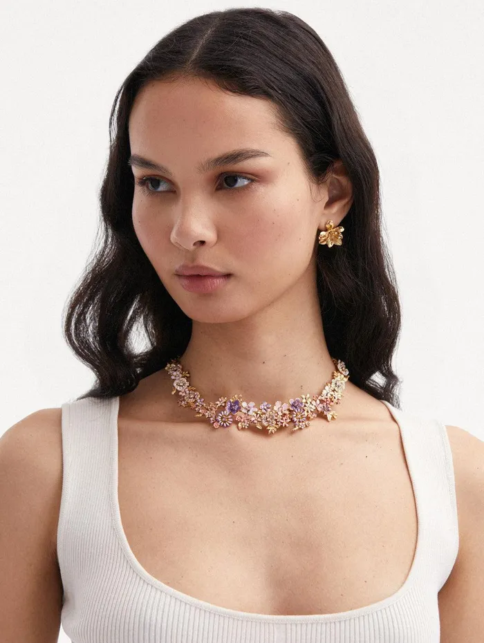 Enamel Flower Garden Necklace Multi Women Oscar De La Renta Necklaces Enamel Flower Garden Necklace Multi Women Oscar De La Renta Necklaces