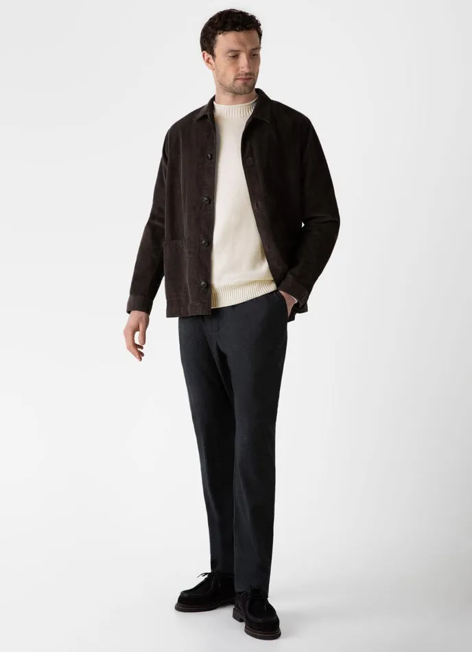English Merino Fisherman Jumper Ecru Men SUNSPEL Knitwear